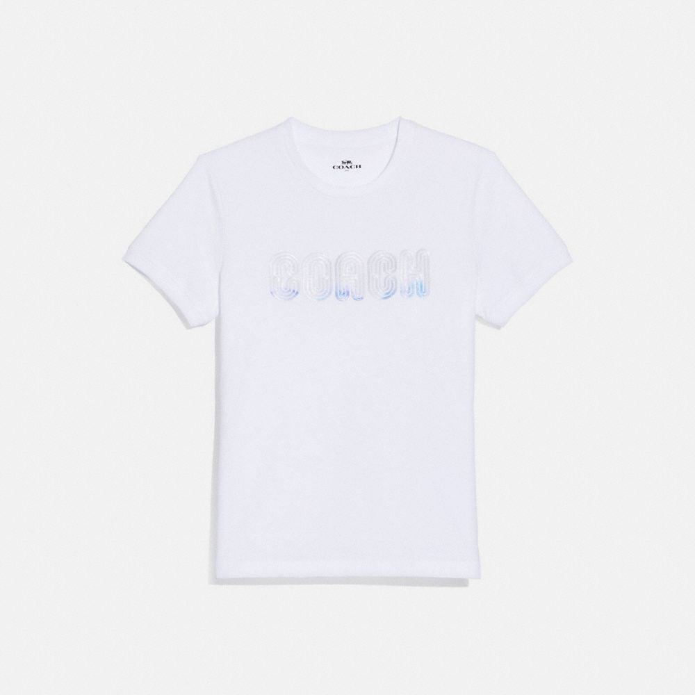 COACH 69931 Embroidered Shrunken T-shirt OPTIC WHITE
