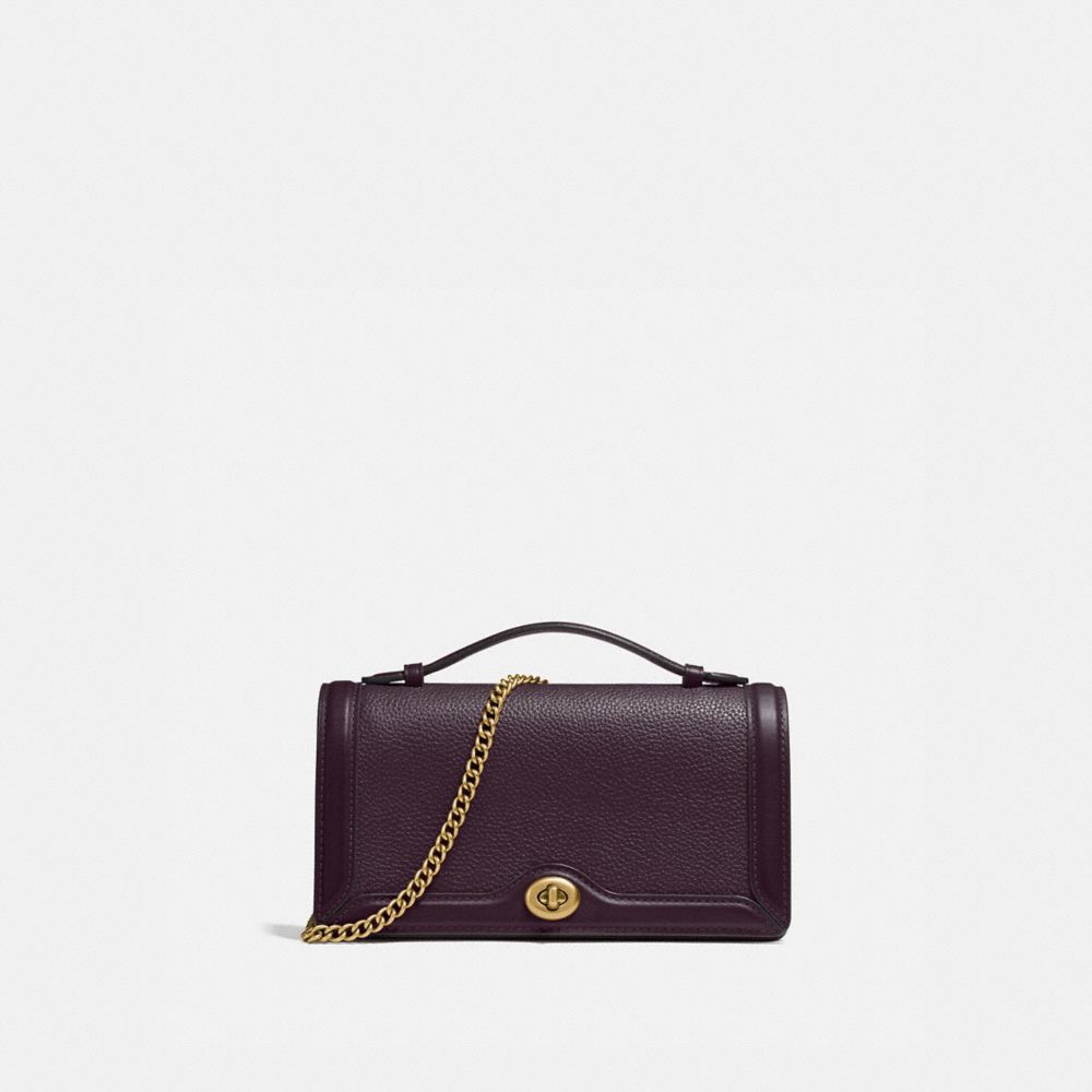 RILEY CHAIN CLUTCH - B4/DARK EGGPLANT - COACH 69969