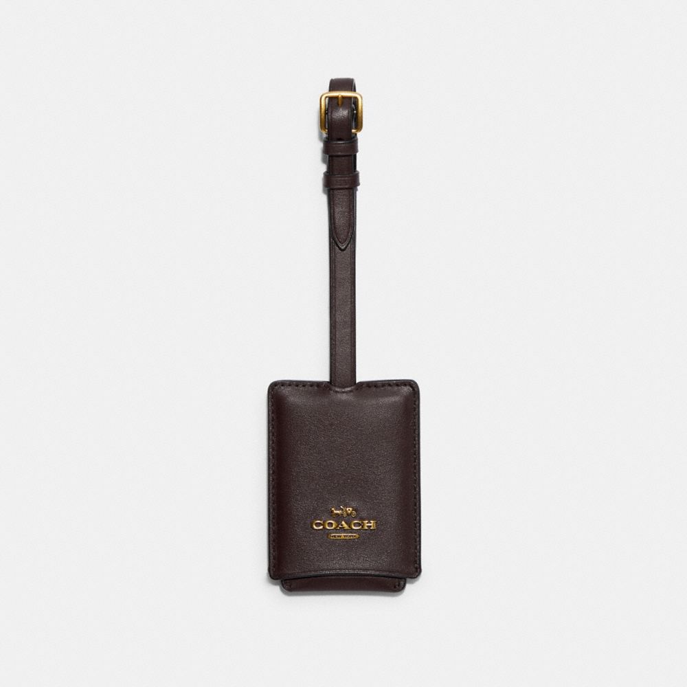 COACH Luggage Tag - BRASS/OXBLOOD - 69970