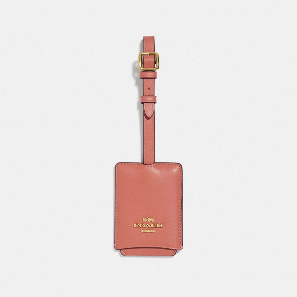 COACH 69970 LUGGAGE TAG LIGHT-PEACH/GOLD