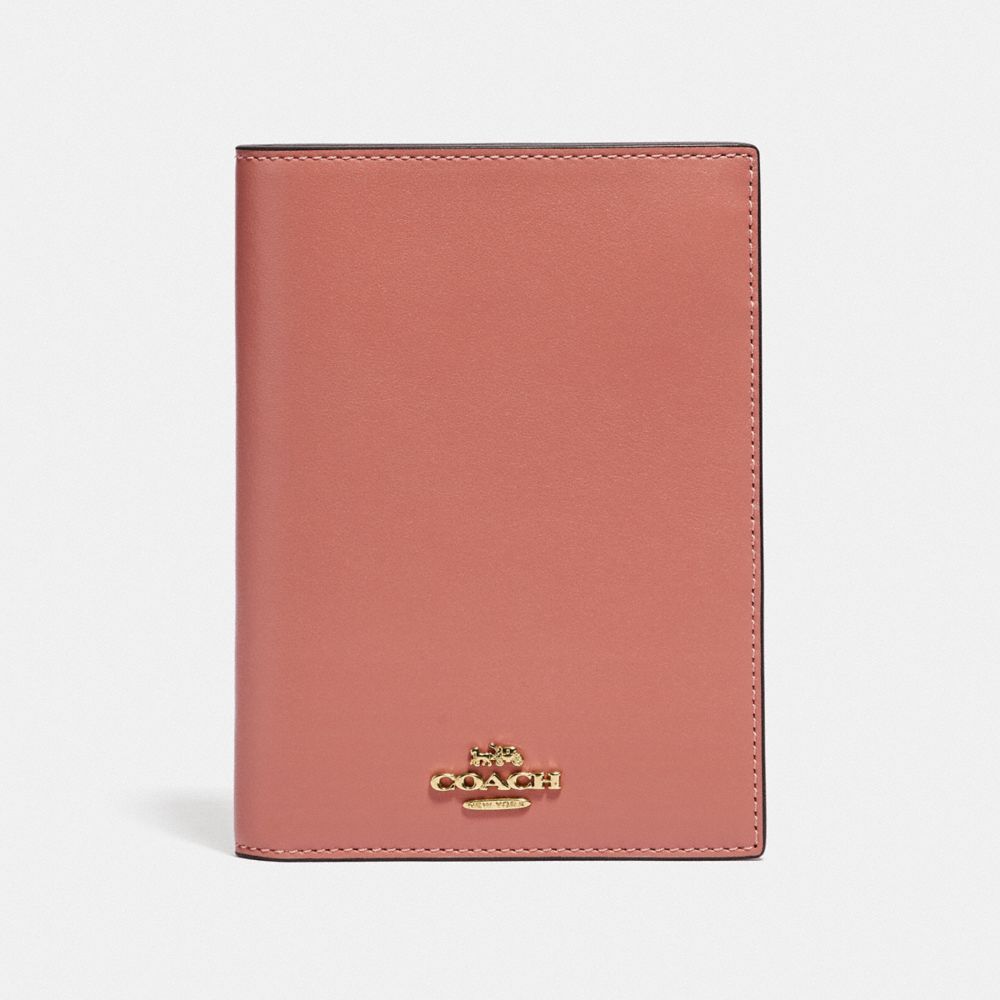 COACH 69971 PASSPORT CASE LIGHT-PEACH/GOLD