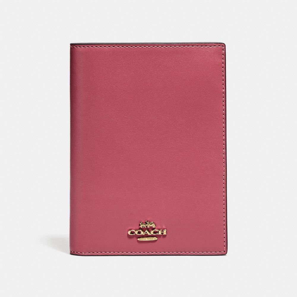 COACH 69971B BOXED PASSPORT CASE GD/DUSTY-PINK