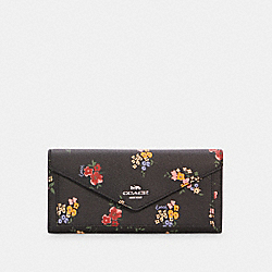 COACH 7090 Slim Envelope Wallet With Wildflower Print SV/BLACK MULTI