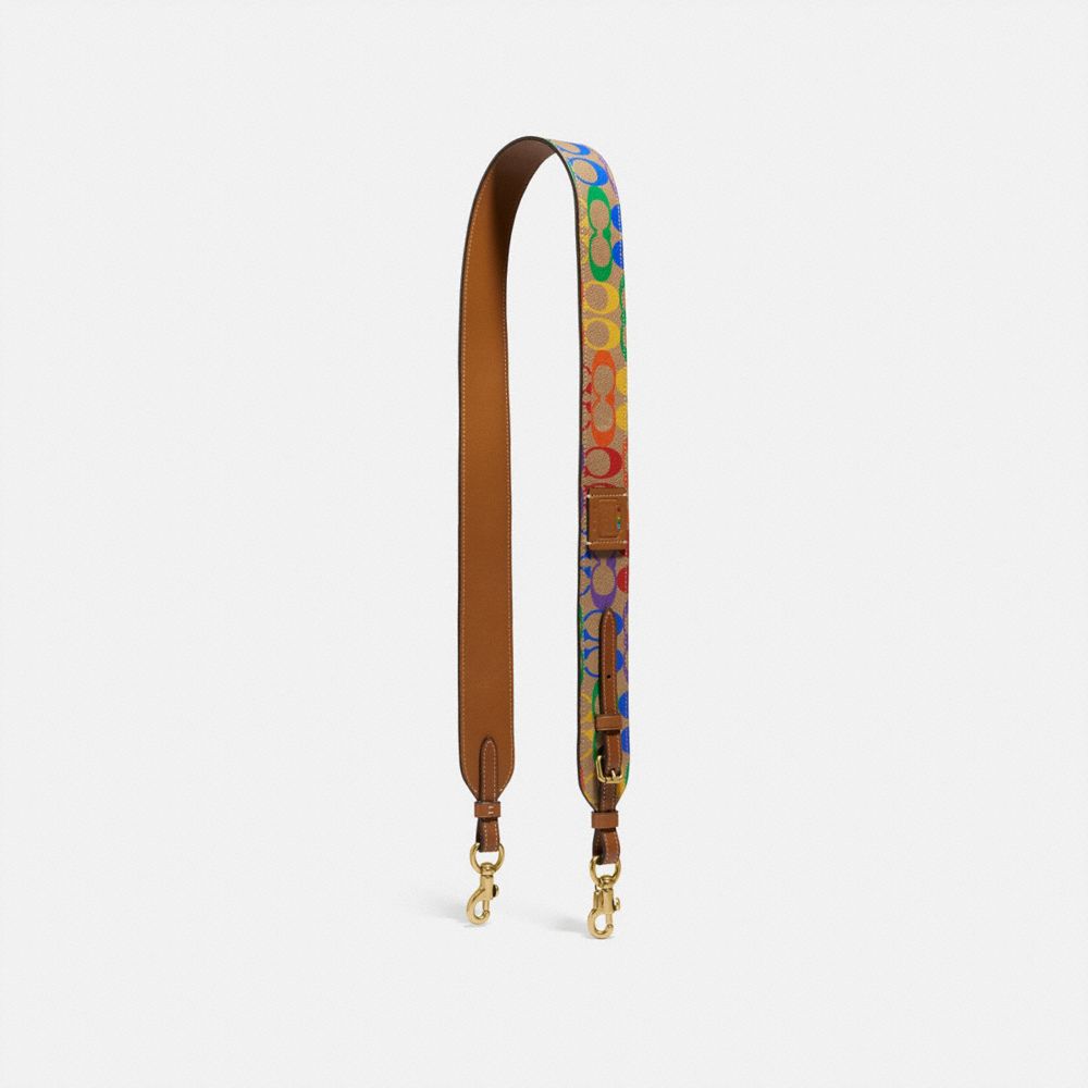 STRAP IN RAINBOW SIGNATURE CANVAS - B4/TAN PENNY MULTI - COACH 709