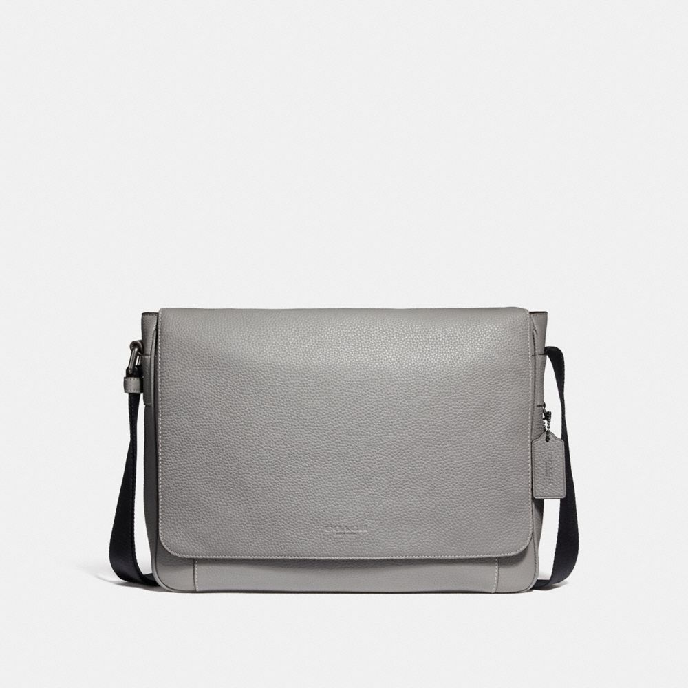 COACH METROPOLITAN COURIER - BLACK ANTIQUE NICKEL/HEATHER GREY - 72060