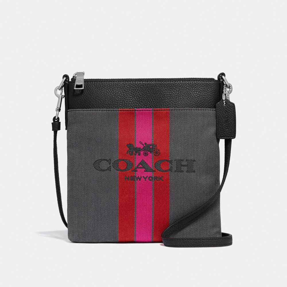 COACH 72412 - KITT MESSENGER CROSSBODY WITH HORSE AND CARRIAGE SV/CHARCOAL BLACK