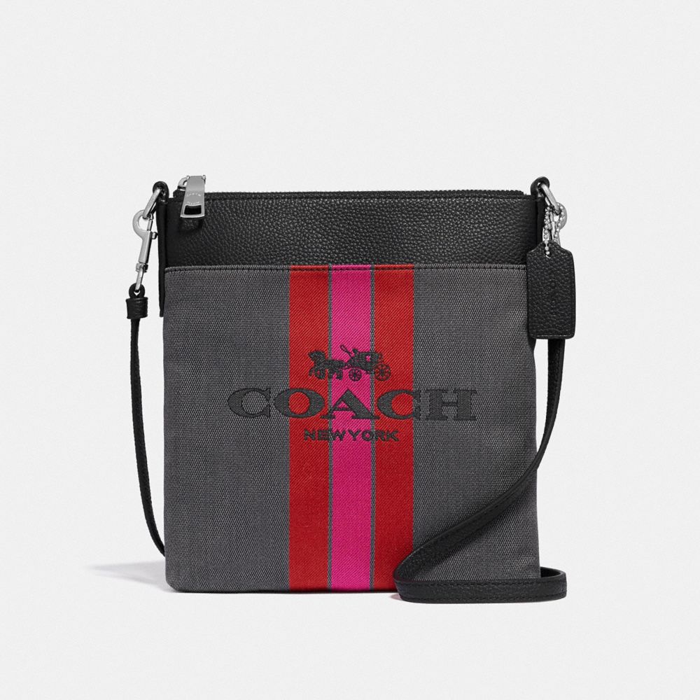 COACH 72412 KITT MESSENGER CROSSBODY WITH HORSE AND CARRIAGE SV/CHARCOAL-BLACK