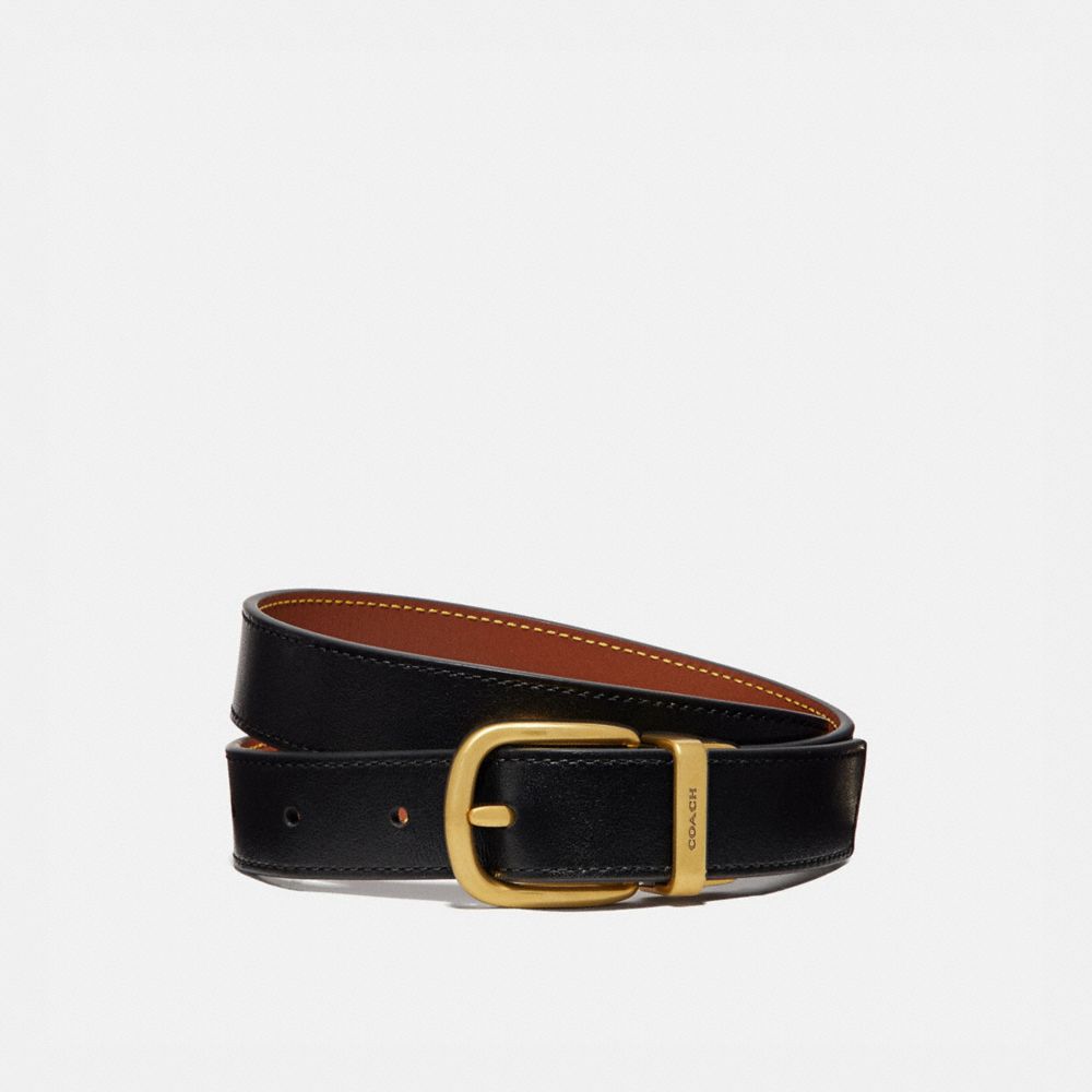 72450 - Harness Buckle Reversible Belt, 25 Mm Brass/Black/1941 Saddle