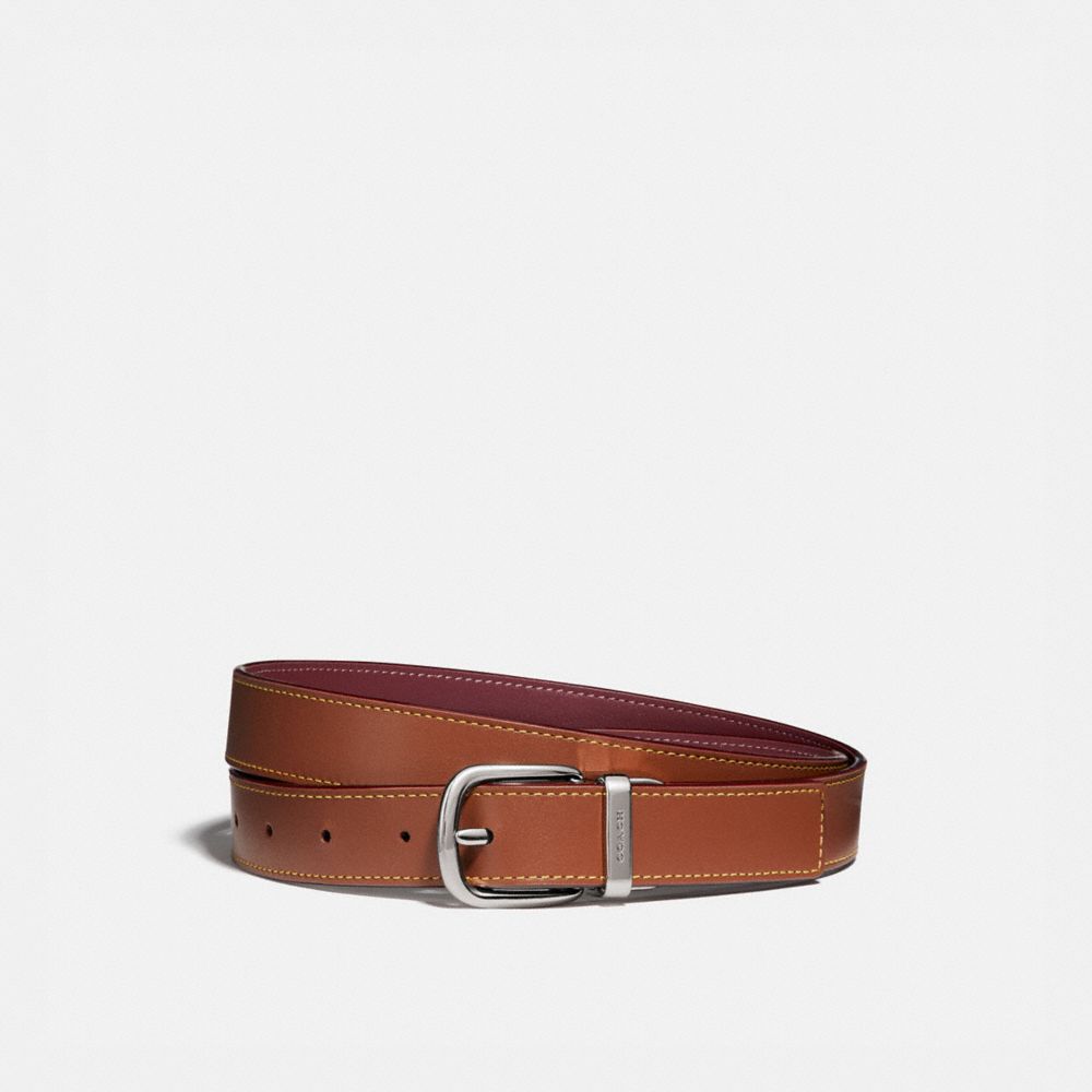 COACH 72450 Harness Buckle Reversible Belt, 25 Mm NI/1941 SADDLE WINE