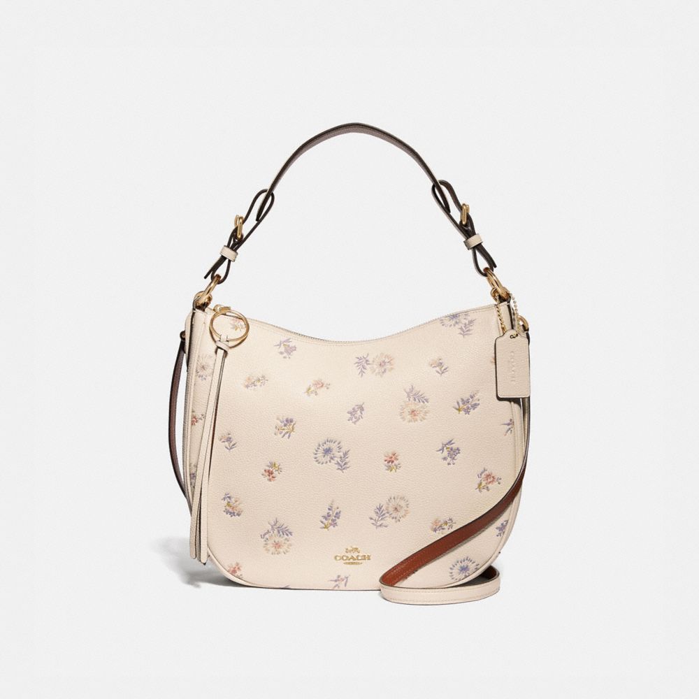 COACH 72492 - SUTTON HOBO WITH MEADOW PRAIRIE PRINT GD/CHALK