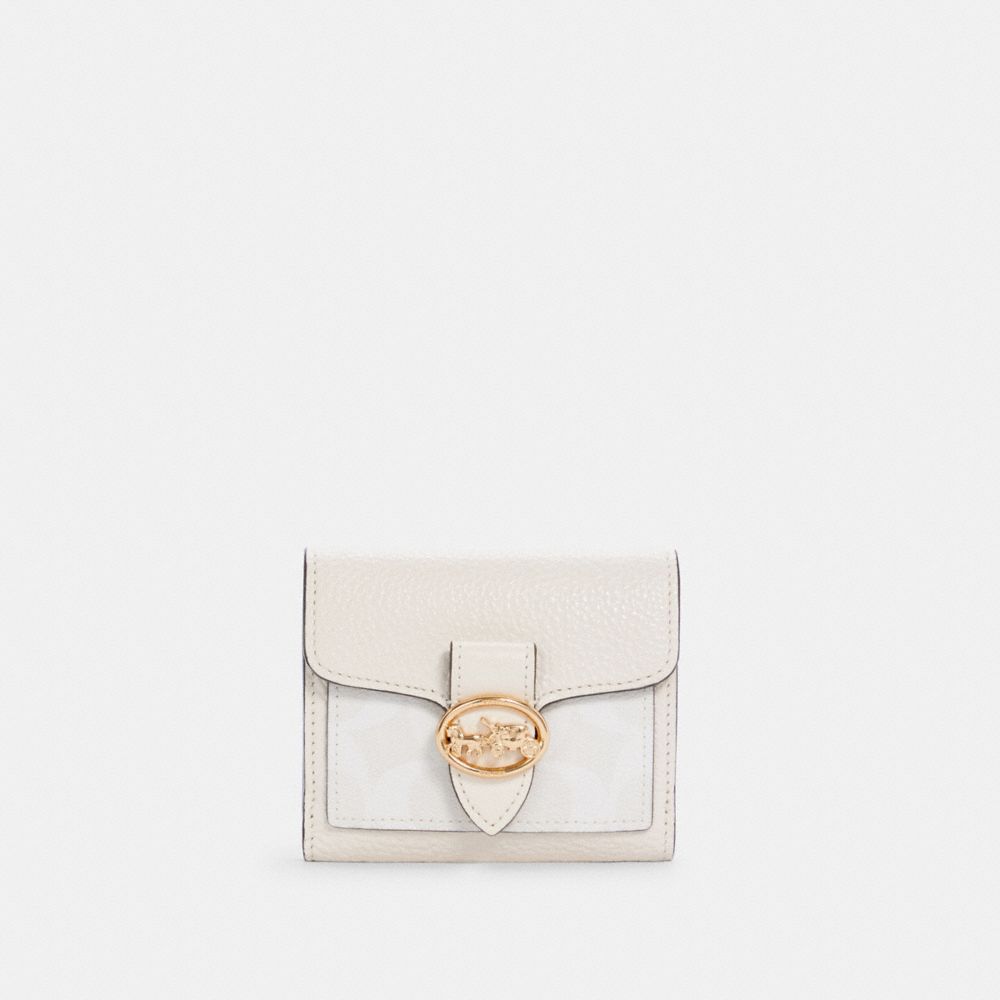 COACH 7250 - GEORGIE SMALL WALLET IN SIGNATURE CANVAS IM/CHALK/CHALK