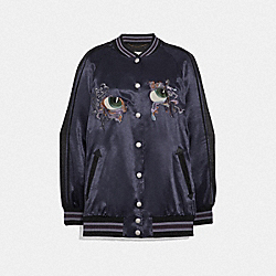 OVERSIZED SOUVENIR VARSITY JACKET - 72540 - DARK NAVY