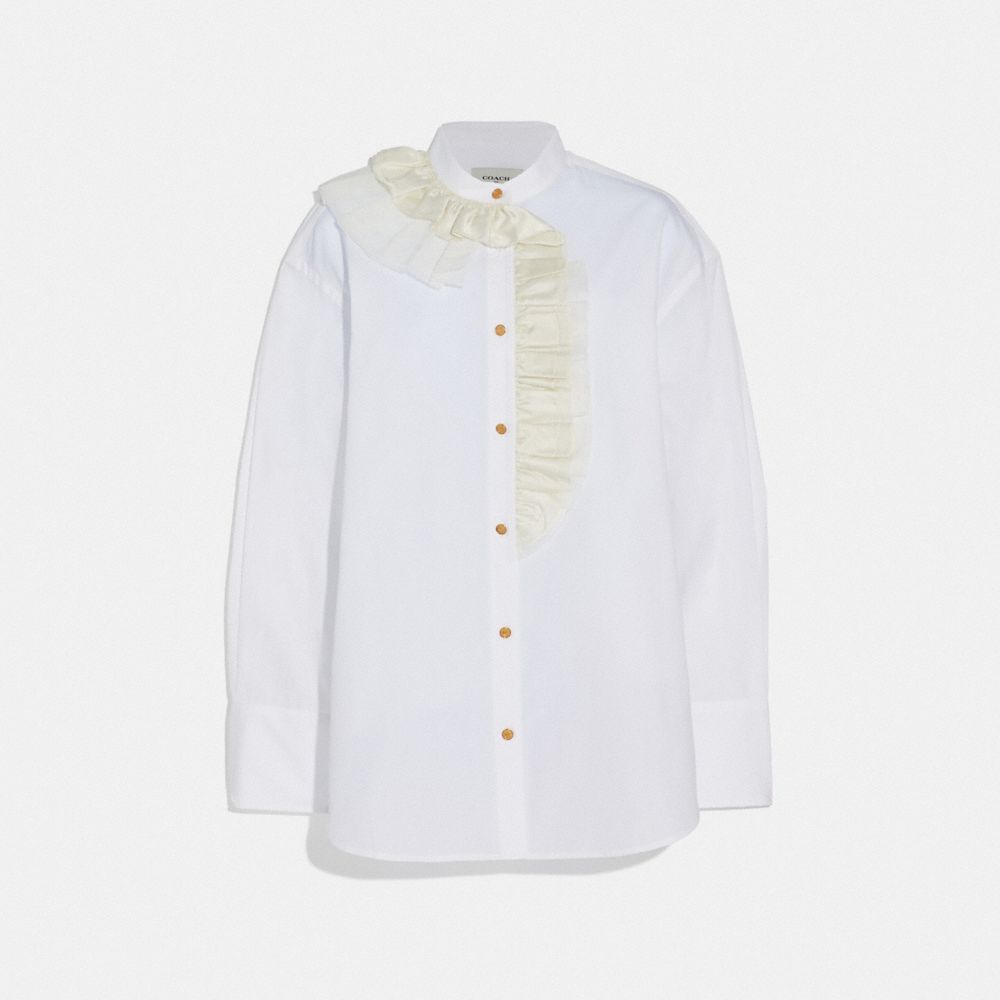 RUFFLE SHIRT - 72556 - WHITE.