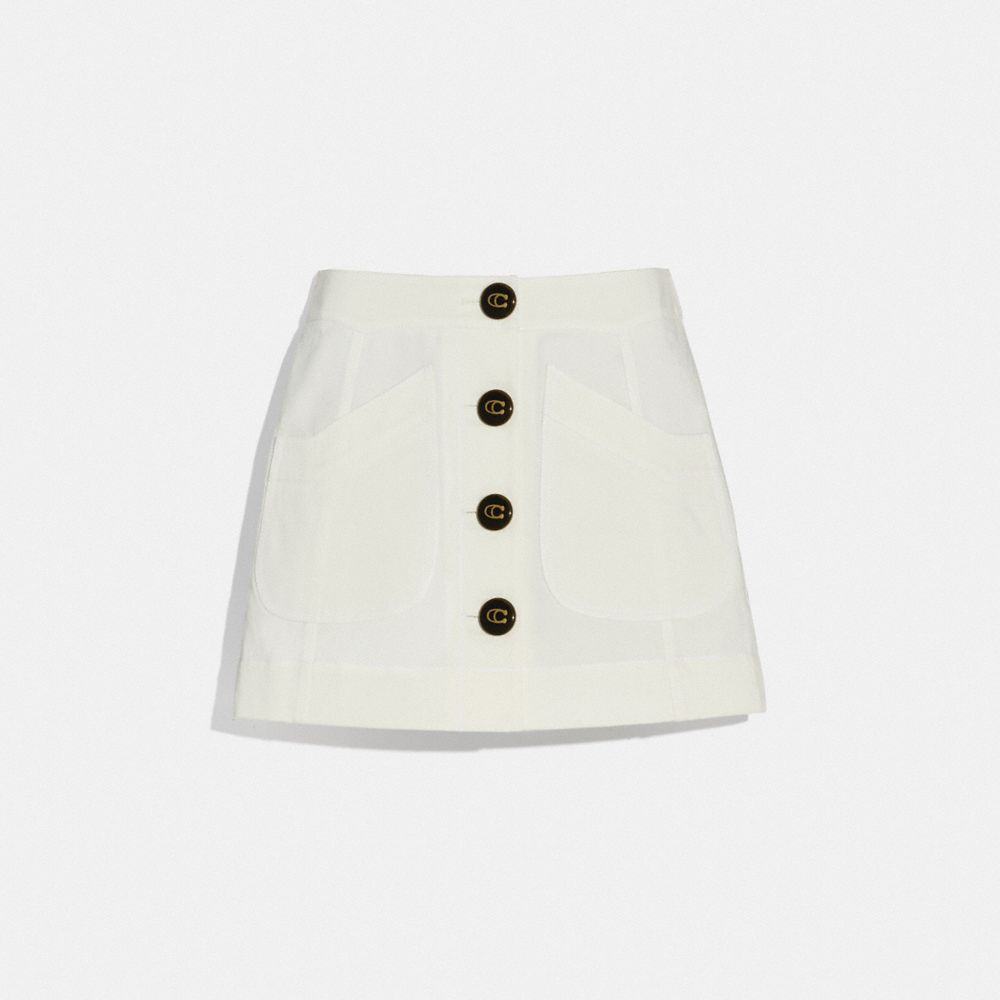 COACH SHORT CARGO SKIRT - WHITE - 72580