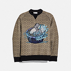 COACH 72605 Disney X Coach Signature Sweatshirt With Dumbo KHAKI SIGNATURE