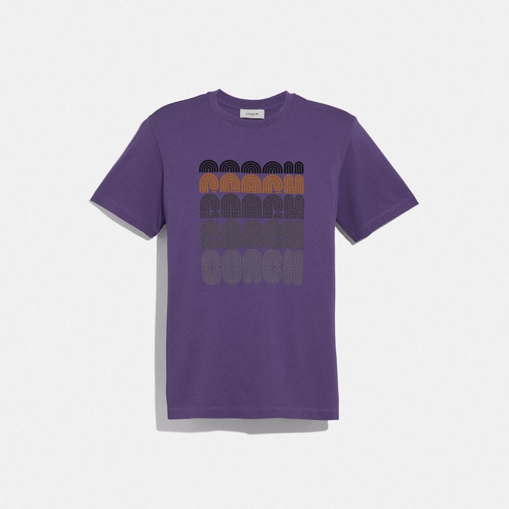 COACH 72613 COACH PRINT T-SHIRT AUBERGINE