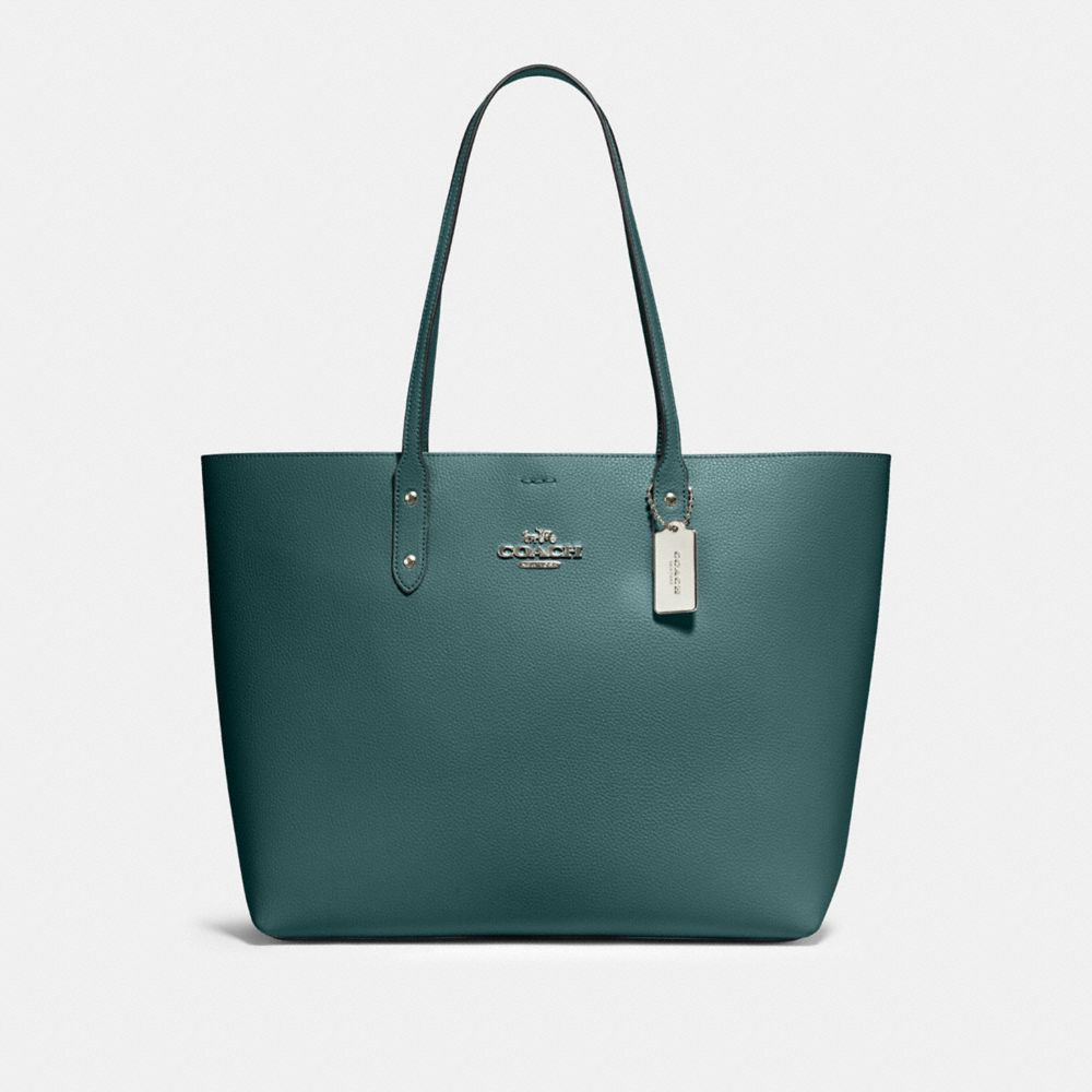 COACH TOWN TOTE - SV/DARK TURQUOISE - 72673