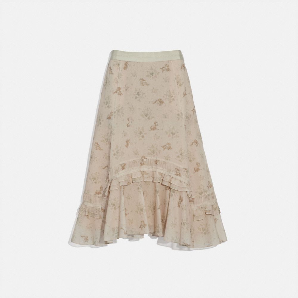 DISNEY X COACH LONG TIERED SKIRT - CREAM - COACH 72675