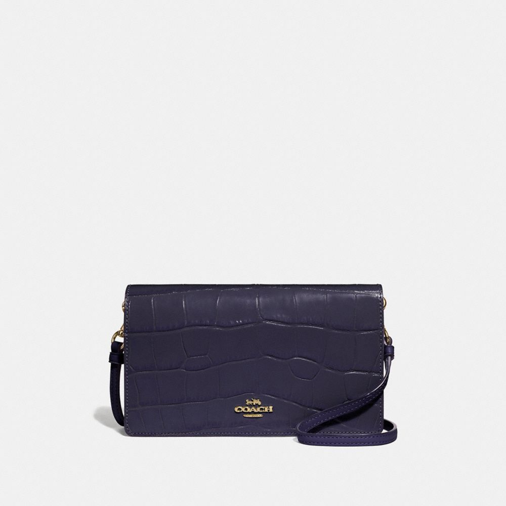 HAYDEN FOLDOVER CROSSBODY CLUTCH - GD/INK - COACH 72781