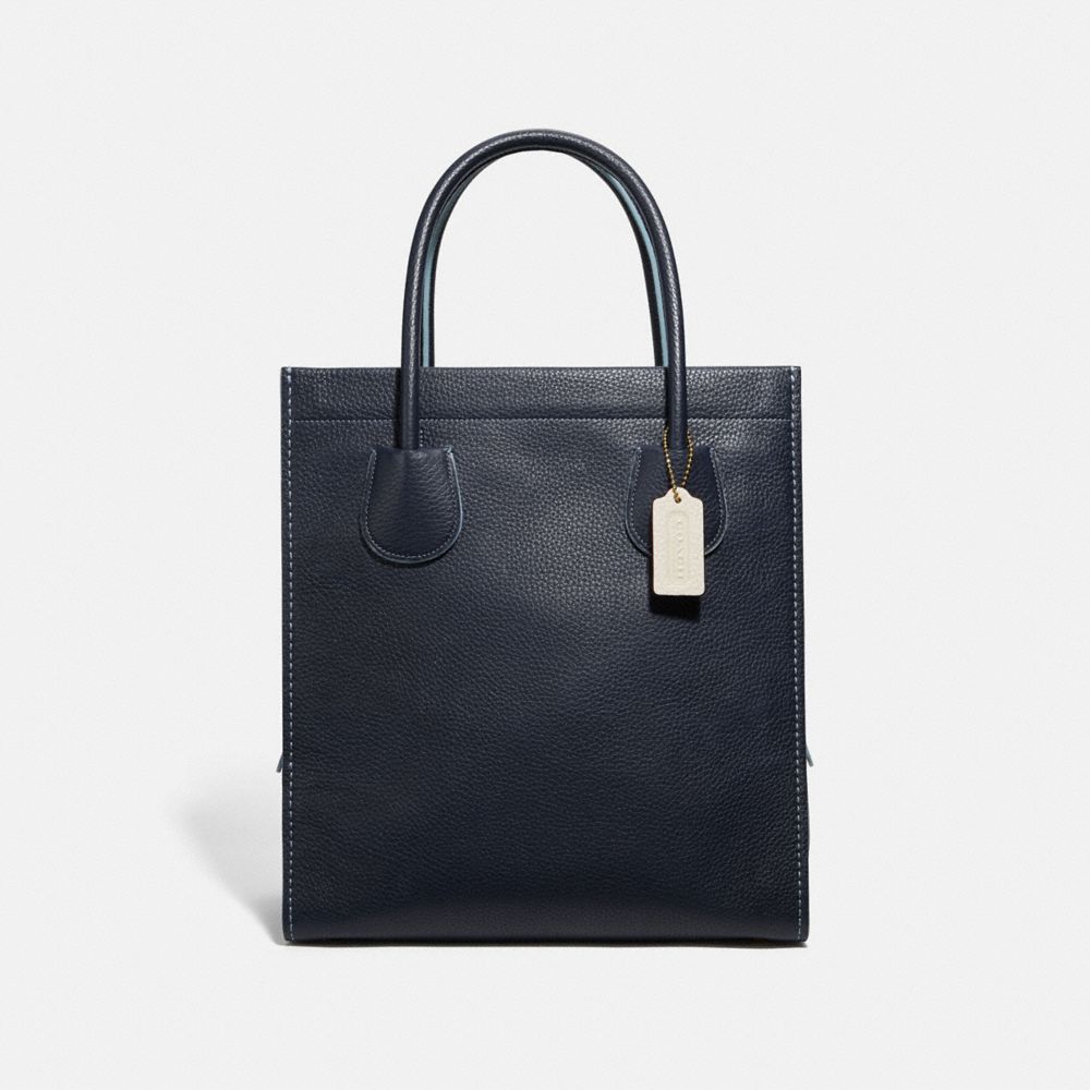 COACH 730 Cashin Carry Tote 29 Brass/Midnight Navy