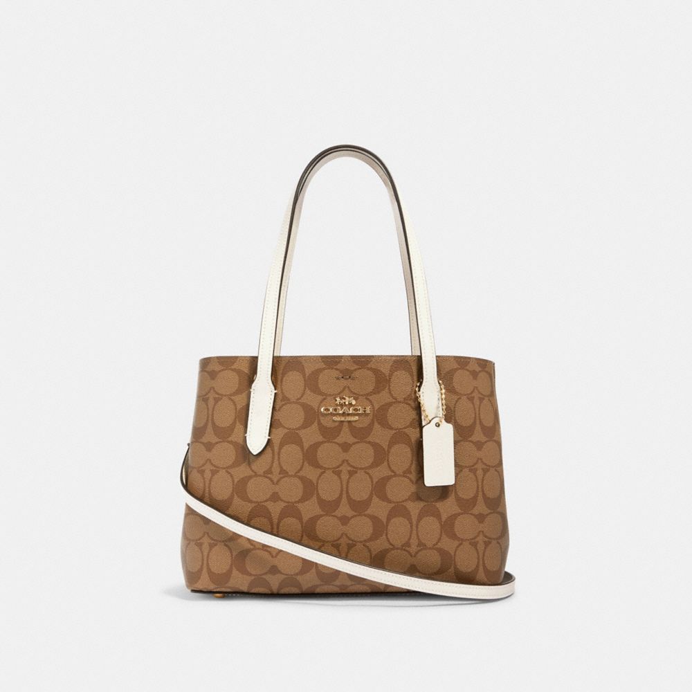 MINI AVENUE CARRYALL IN SIGNATURE CANVAS - IM/KHAKI/CHALK - COACH 73293