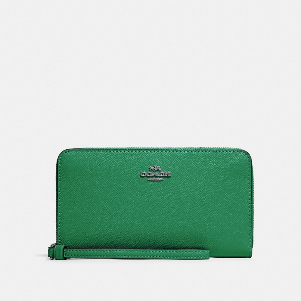 COACH 73413 LARGE PHONE WALLET SV/SHAMROCK