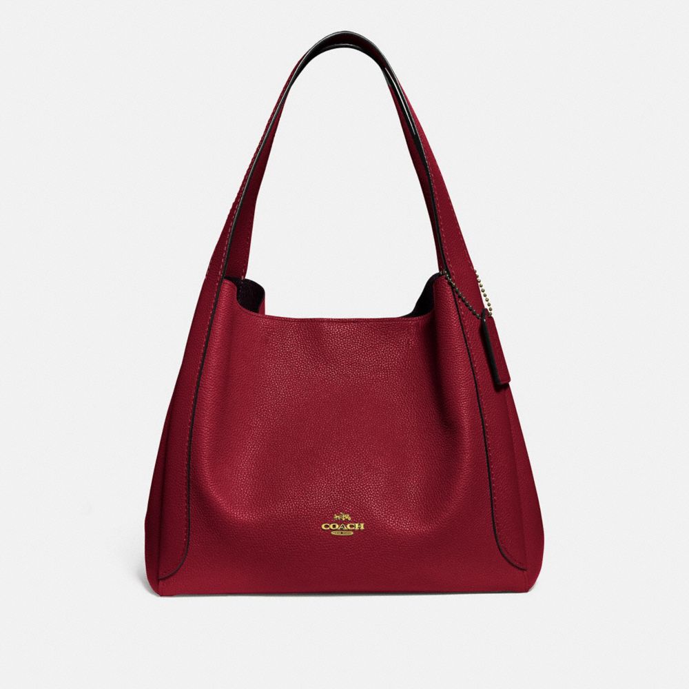 COACH HADLEY HOBO - GOLD/DEEP RED - 73549