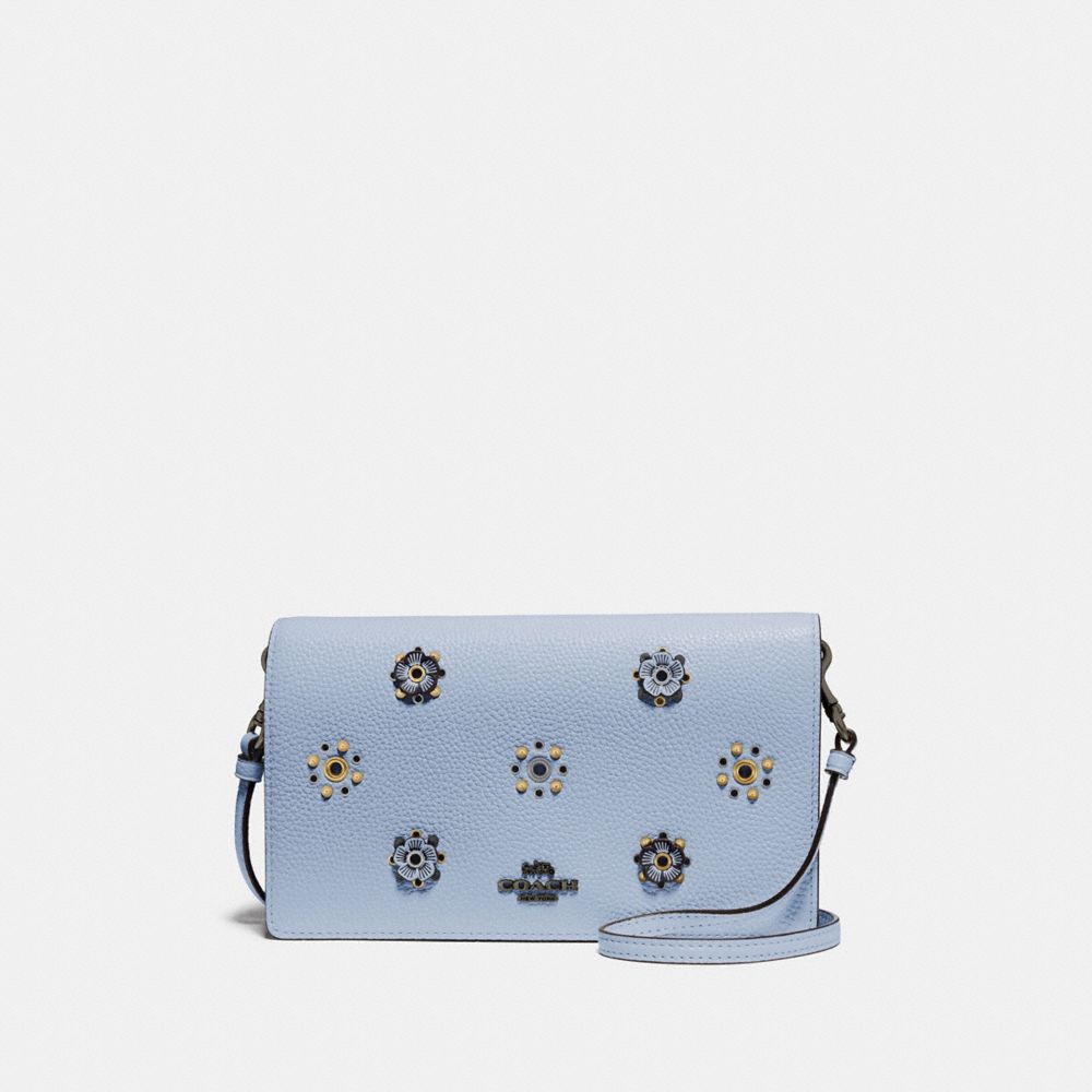 HAYDEN FOLDOVER CROSSBODY WITH SCATTERED RIVETS - PEWTER/MIST - COACH 73569