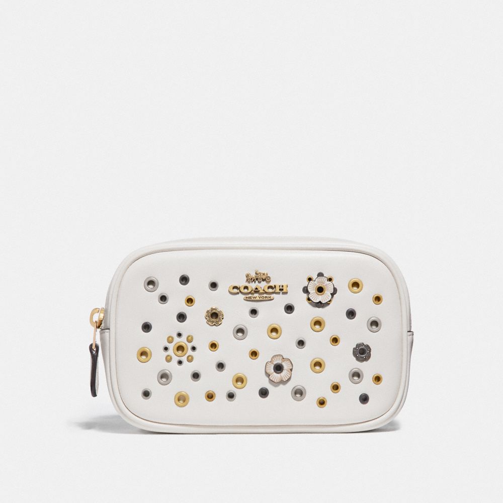 COACH 73741 BELT BAG WITH SCATTERED RIVETS BRASS/CHALK MULTI