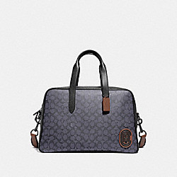 COACH 73854 Metropolitan Soft Carryall In Signature Canvas With Coach Patch CHARCOAL/BLACK COPPER FINISH