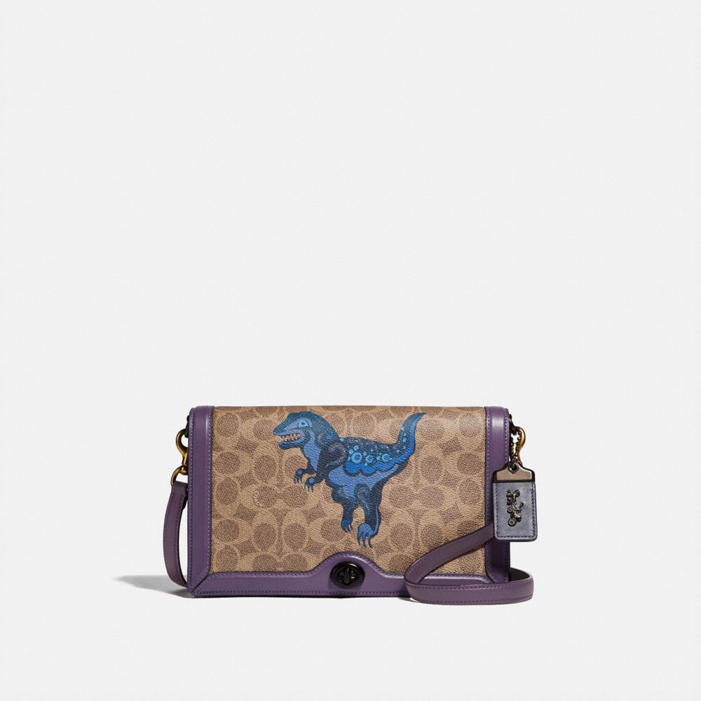 COACH RILEY IN SIGNATURE CANVAS WITH REXY BY ZHU JINGYI - V5/TAN DUSTY LAVENDER - 73942
