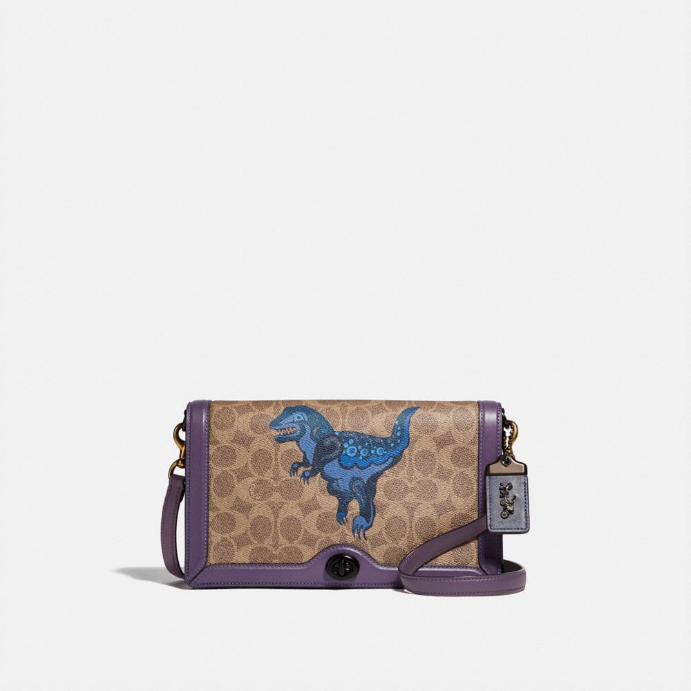 COACH 73942 RILEY IN SIGNATURE CANVAS WITH REXY BY ZHU JINGYI V5/TAN DUSTY LAVENDER