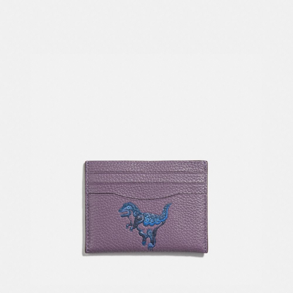 COACH CARD CASE WITH REXY BY ZHU JINGYI - DUSTY LAVENDER/PEWTER - 73949