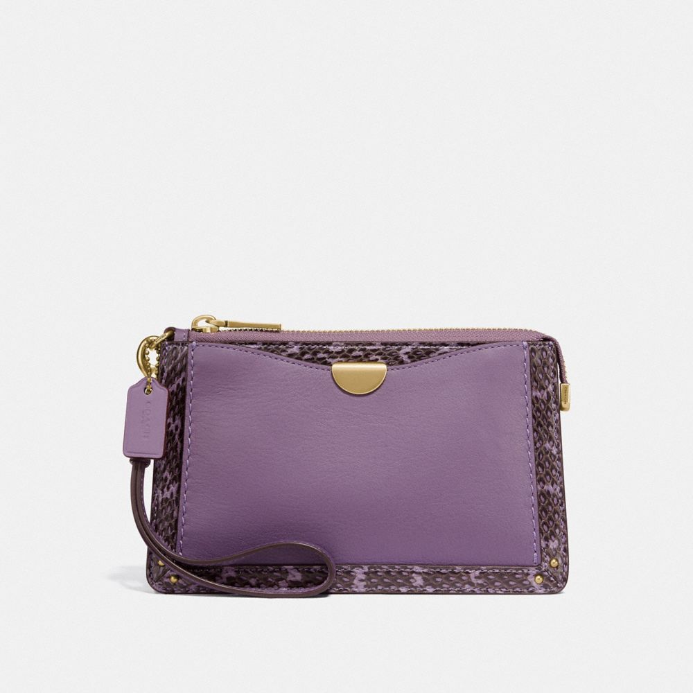 COACH 73957 DREAMER WRISTLET WITH SNAKESKIN DETAIL B4/DUSTY-LAVENDER