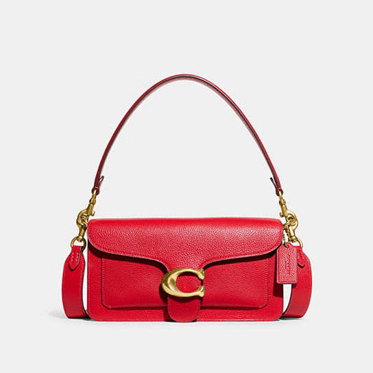 73995 - Tabby Shoulder Bag 26 Brass/Bold Red