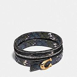 COACH 74065 Signature Bracelet In Snakeskin BLACK MULTI/GOLD