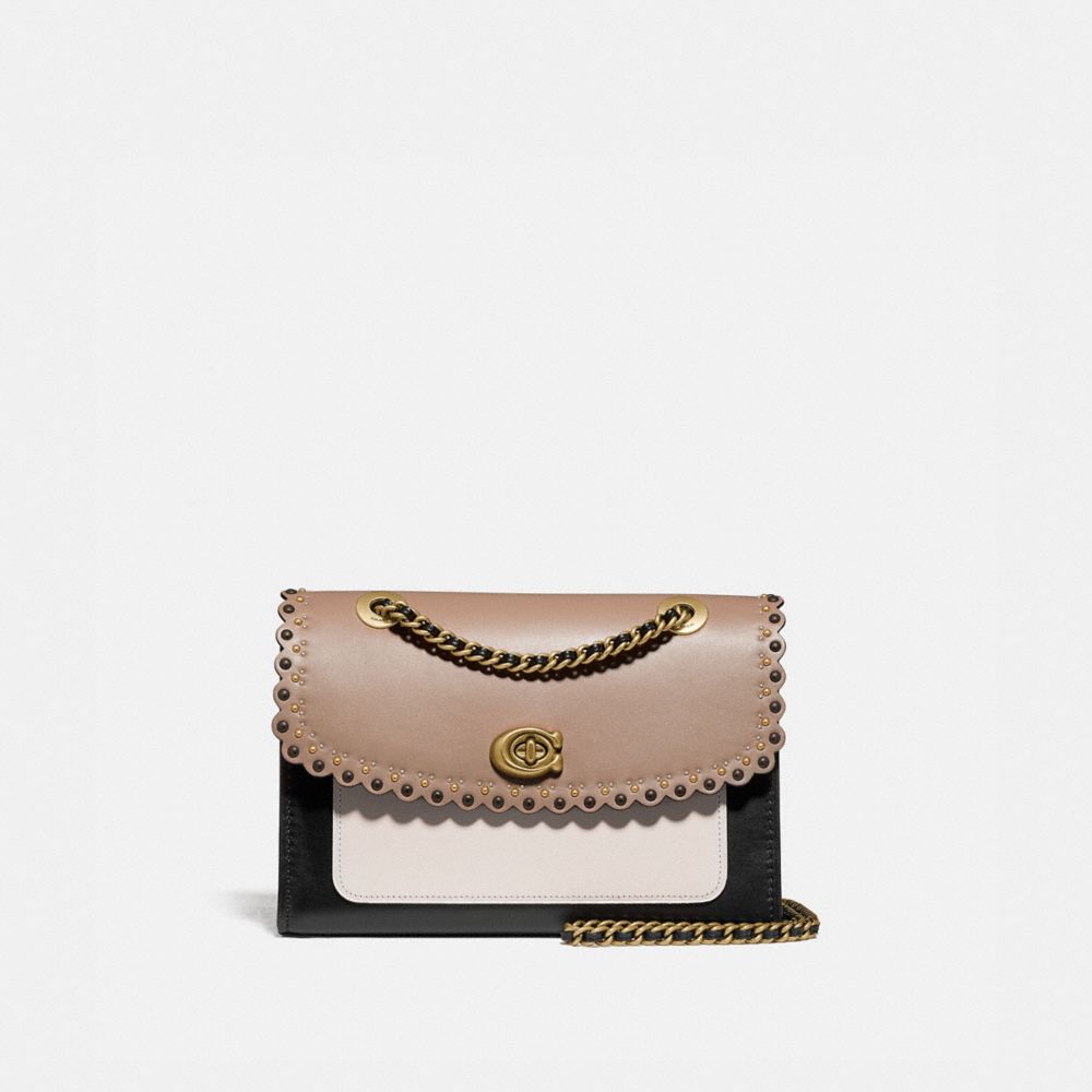 COACH PARKER WITH SCALLOP RIVETS - STONE MULTI/BRASS - 74090