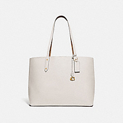 COACH 74104 Central Tote With Signature Canvas Blocking B4/TAN CHALK