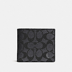 COACH 74937 - COIN WALLET IN SIGNATURE CANVAS CHARCOAL