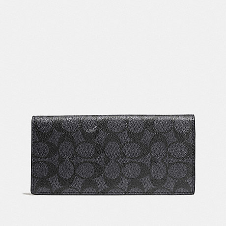 COACH Breast Pocket Wallet In Signature Canvas - CHARCOAL - 74939