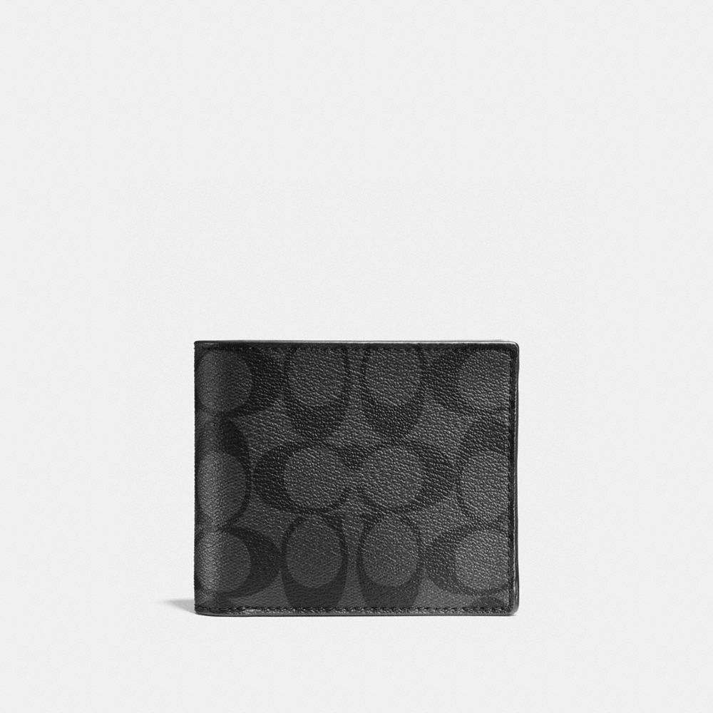 COACH 74993 3 In 1 Wallet In Signature Canvas Charcoal/Black