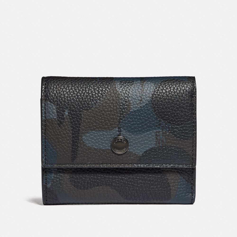 COACH 75496 - TRIFOLD SNAP WALLET WITH WILD BEAST PRINT NAVY