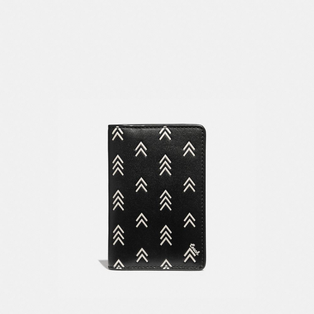 CARD WALLET WITH LINE ARROW PRINT - 75498 - BLACK/CHALK