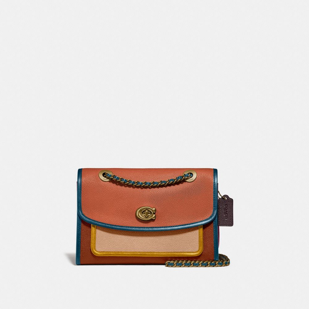 COACH 75574 PARKER IN COLORBLOCK VINTAGE-MAUVE-MULTI/BRASS