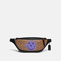 COACH 75587 Rivington Belt Bag In Signature Canvas With Rexy By Yeti Out KHAKI/BLACK COPPER