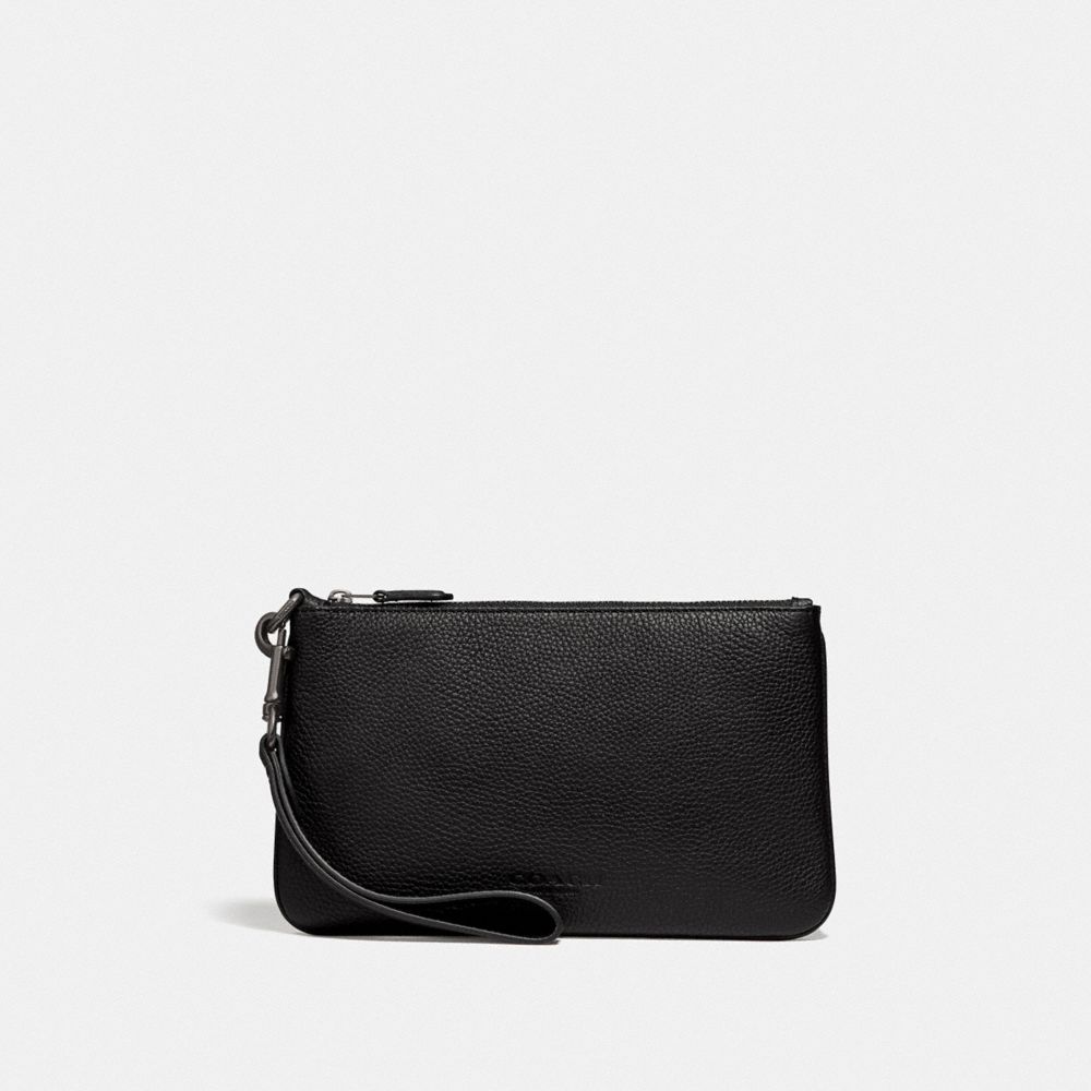 COACH PHONE POUCH IN COLORBLOCK - BLACK/DARK HONEY - 75616