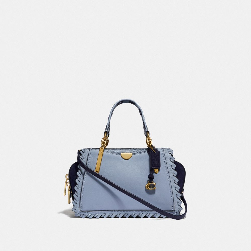 COACH 75697 Dreamer 21 In Colorblock With Whipstitch BRASS/MIST MULTI