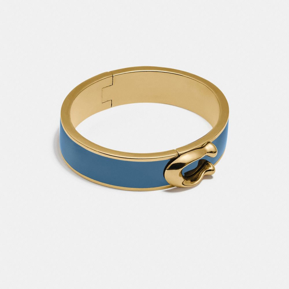 COACH 75780 - Signature Large Hinged Bangle GOLD/LAKE