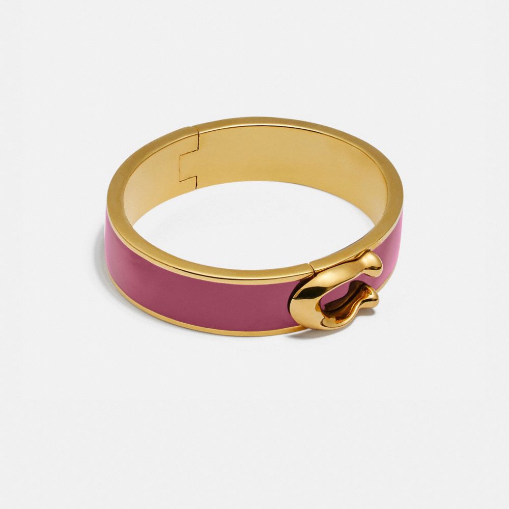 COACH 75780 - Signature Large Hinged Bangle GOLD/ DUSTY ROSE