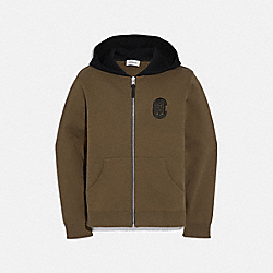 COACH GRAPHIC HOODIE - 75831 - OLIVE/BLACK